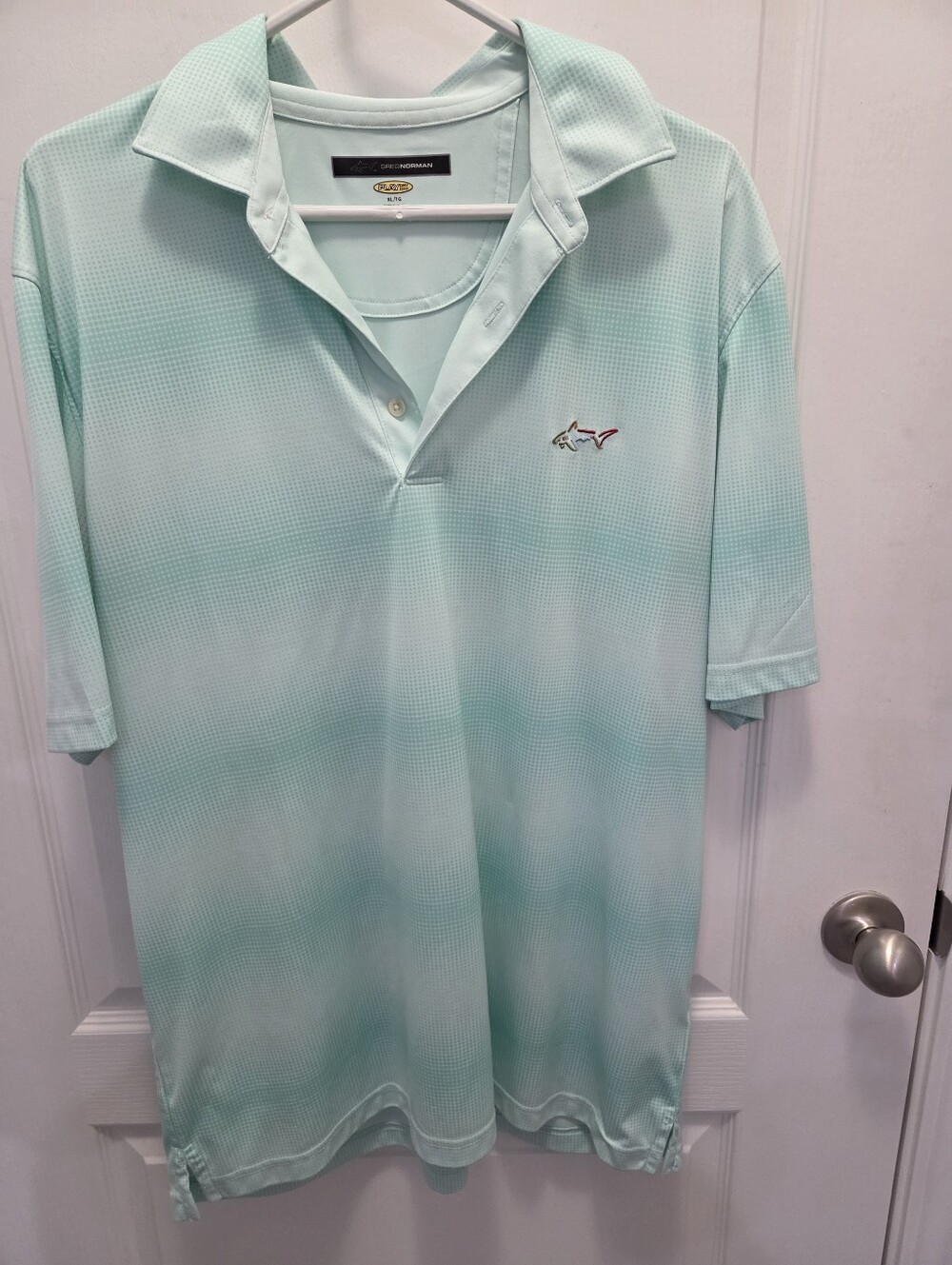 Greg Norman Men's Mint Green Performance Polo Shirt